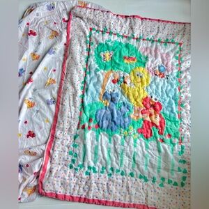 Vintage Sesame Street Toddler Bedding Set Flat Sheet & Lovey 90s